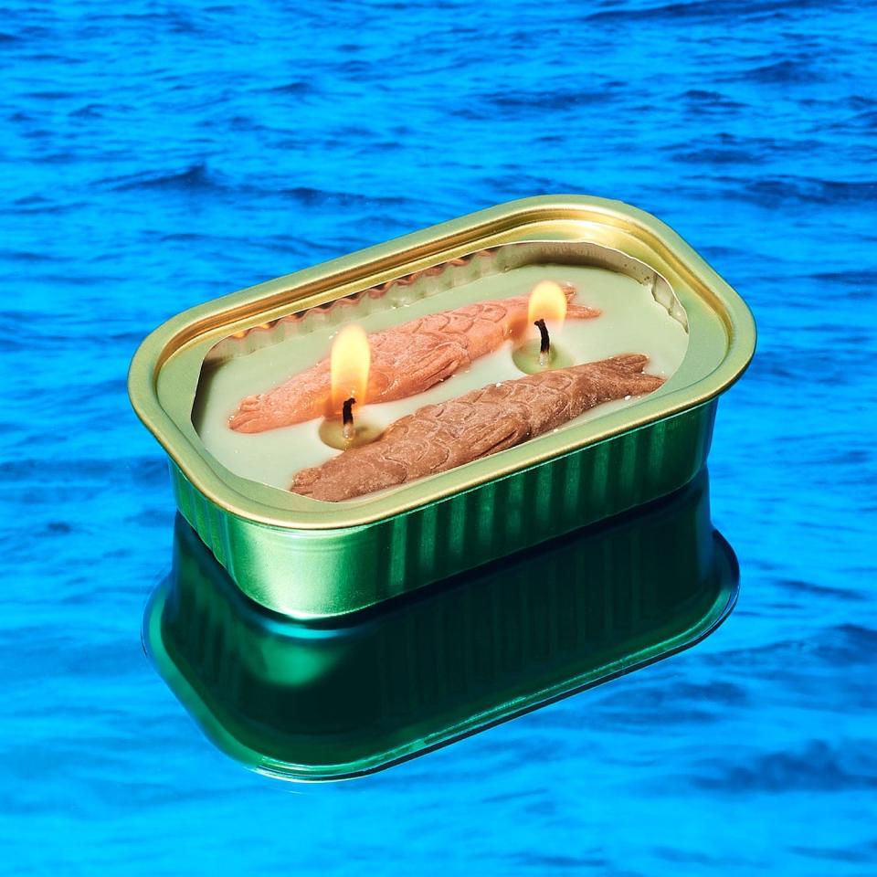 <p><a href="https://go.redirectingat.com?id=74968X1596630&url=https%3A%2F%2Ffriendsnyc.com%2Fproducts%2Ftinned-fish-candle-food-novelty&sref=https%3A%2F%2Fwww.delish.com%2Ffood%2Fg45534151%2Ffood-scented-candles%2F" rel="nofollow noopener" target="_blank" data-ylk="slk:Shop Now;elm:context_link;itc:0;sec:content-canvas" class="link ">Shop Now</a></p><p>Tinned Fish Candle</p><p>friendsnyc.com</p><p>$24.99</p><span class="copyright">Friends NYC</span>