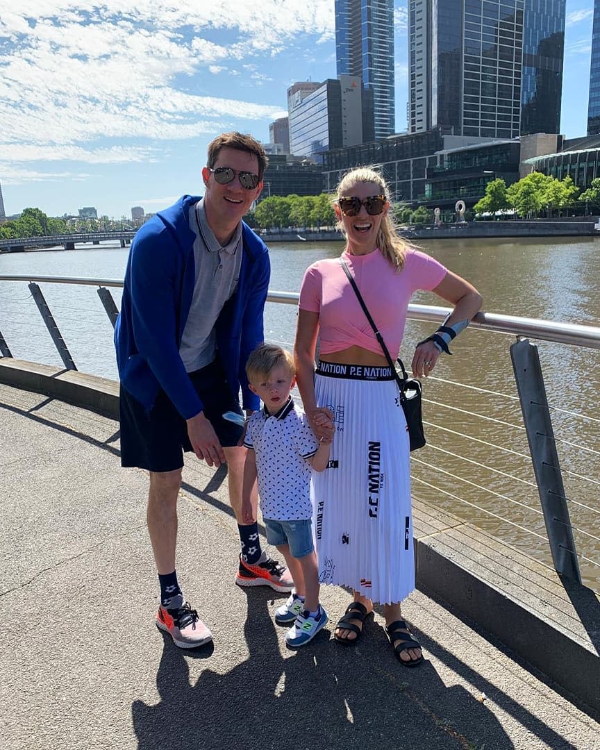 Ed Kavalee, Tiffany Hall and their son Arnold