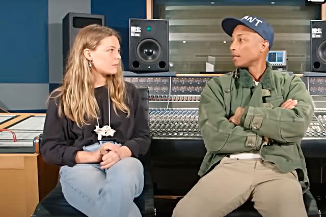 Maggie Rogers with Pharrell Williams at NYU in 2016