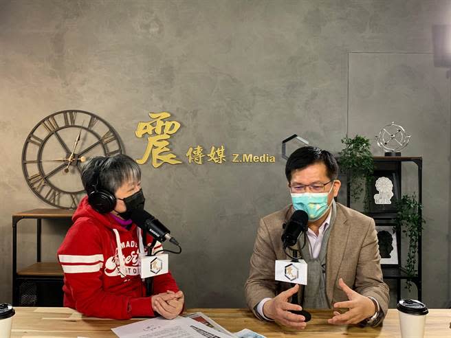 林佳龍今天在《震傳媒》接受資深媒體人黃光芹網路節目《新聞不芹菜》專訪。（震傳媒《新聞不芹菜》節目提供）
