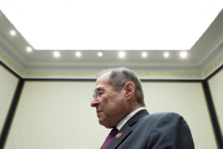 U.S. House Judiciary Committee Chairman Nadler stands in the committee room after hearing testimony on the Mueller Report by former White House counsel Dean on Capitol Hill in Washington