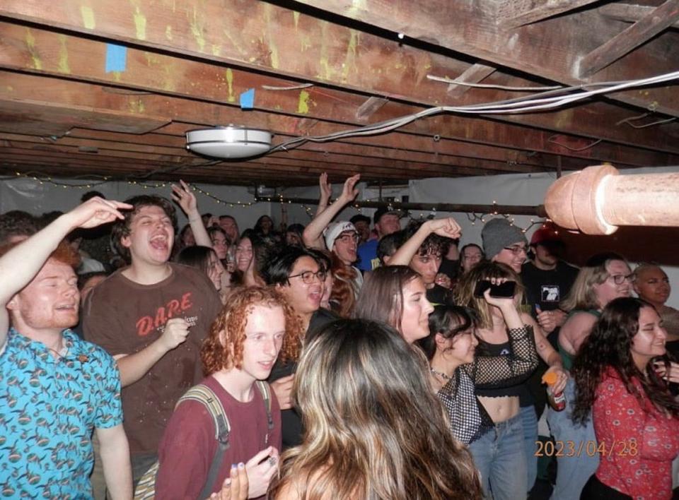 The scene inside one of three underground music venues in Newark, where bands from Delaware and the surrounding region perform secret shows for fans.