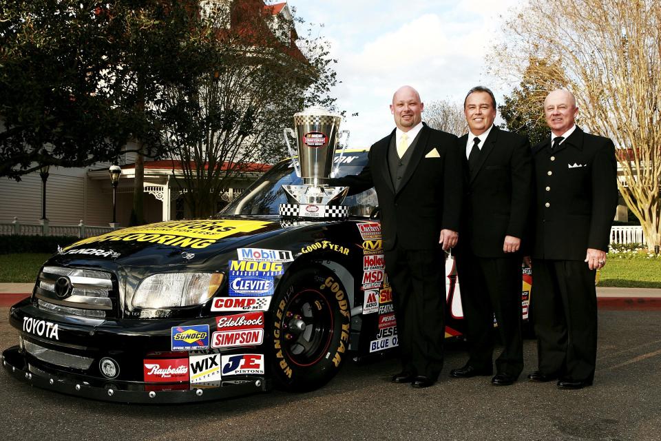 Todd, Brett and Geoff Bodine in 2006, when Todd won the Truck Series championship.