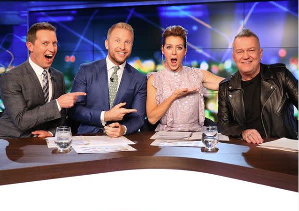 The Project host Hamish Macdonald on set of the show. Photo: Instagram/HamishMcDonald