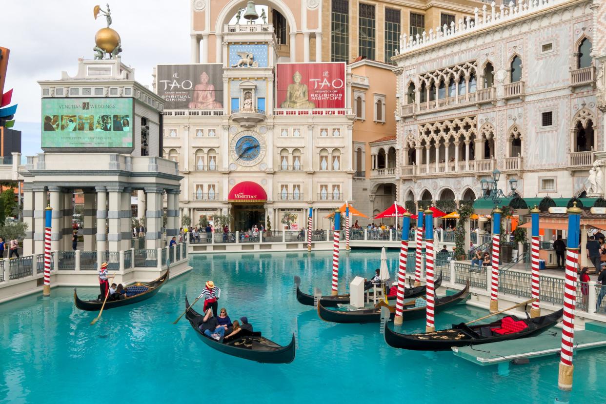 Las Vegas, United States - Feburary 14, 2016: The Venetian Resort Hotel Casino on the Las Vegas Strip. The Venetian is owned by the Las Vegas Sands Corporation.