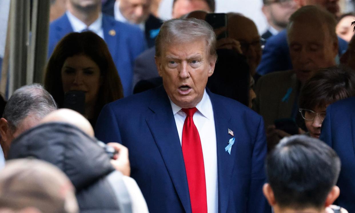 <span>Donald Trump at the September 11th memorial in New York City on 11 September 2024.</span><span>Photograph: Peter Foley/UPI/Rex/Shutterstock</span>