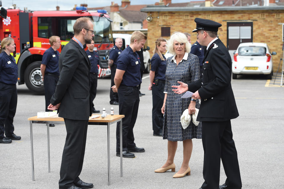 The Duchess of Cornwall visit to Swindon Fire Station