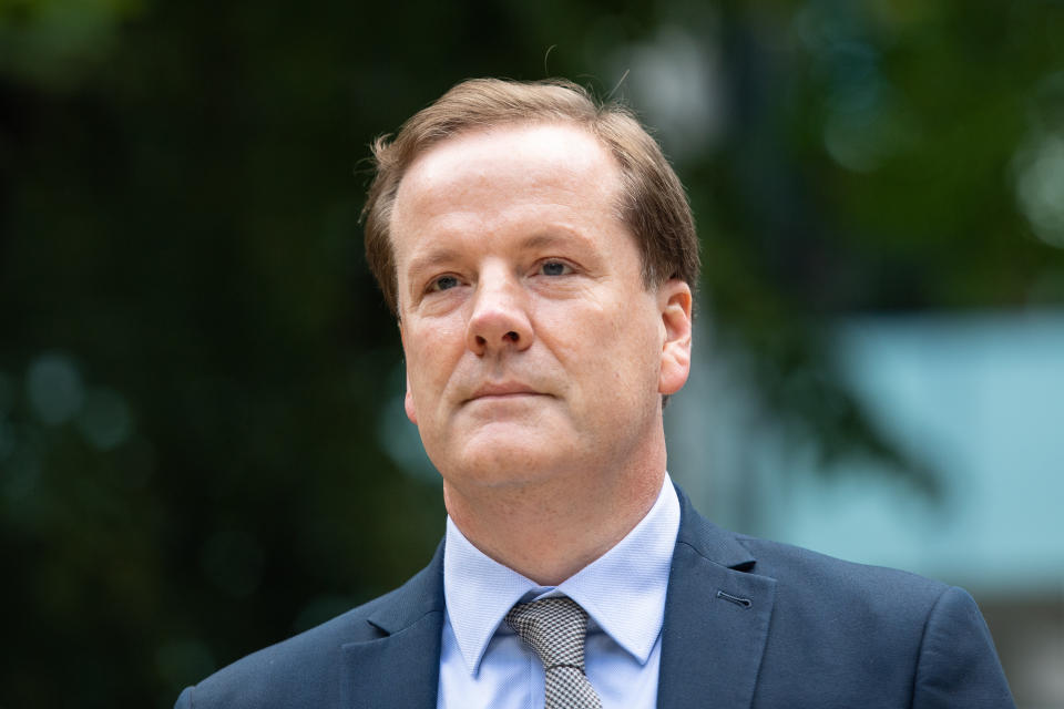 Former Conservative MP Charlie Elphicke arriving at Southwark Crown Court, where he faces three charges of sexual assault.