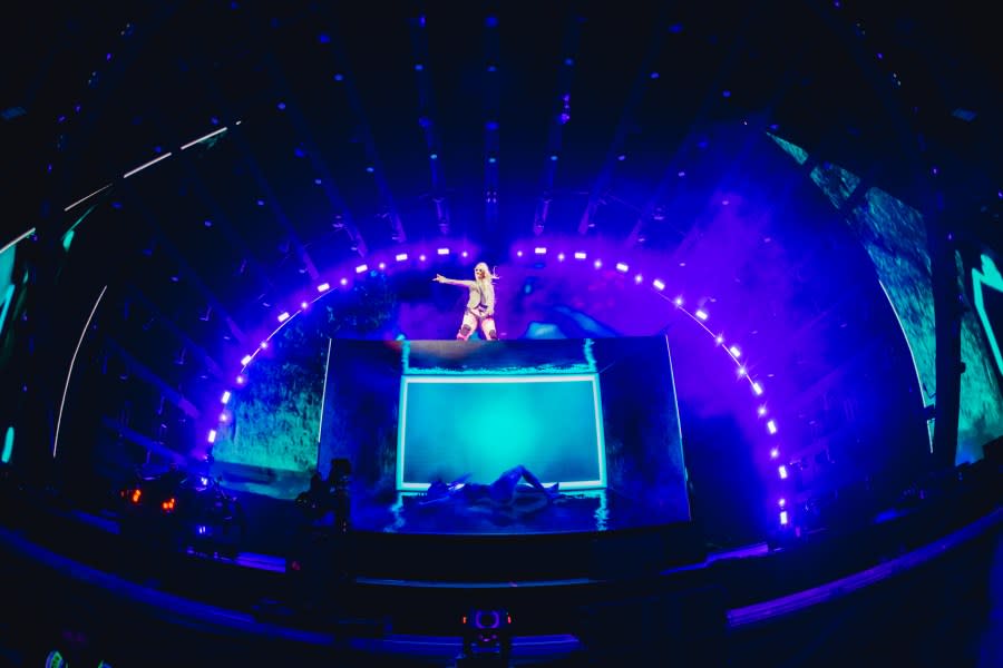 INDIO, CALIFORNIA – APRIL 13: (FOR EDITORIAL USE ONLY) Grimes performs at the Sahara Stage at the 2024 Coachella Valley Music And Arts Festival weekend 1 day 2 at Empire Polo Club on April 13, 2024 in Indio, California. (Photo by Matt Winkelmeyer/Getty Images for Coachella)