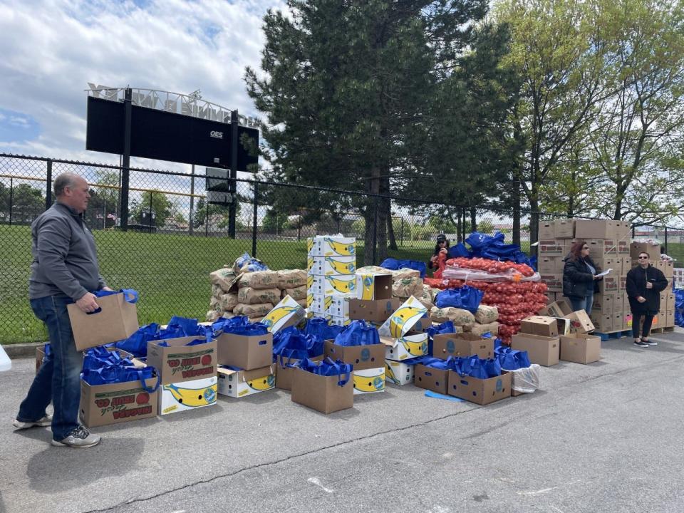 FeedMore WNY's food distribution at Johnnie B. Wiley on Jefferson Avenue offered Buffalo residents fruits, vegetables and other items to support the area after the Top tragedy Tuesday, May 17, 2022.