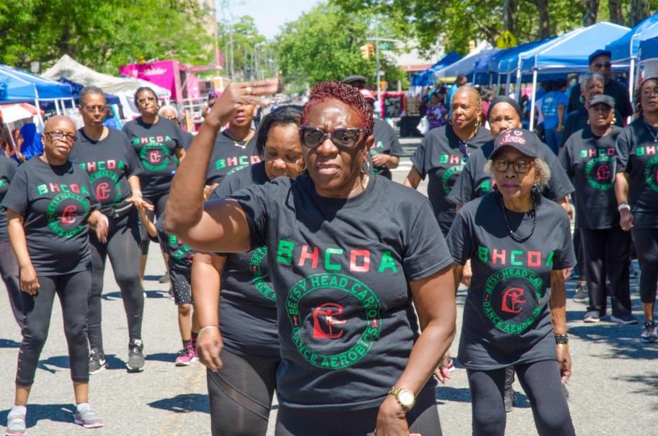 The Betsy Head Cardio Dance Aerobics group performs at Juneteenth NY.