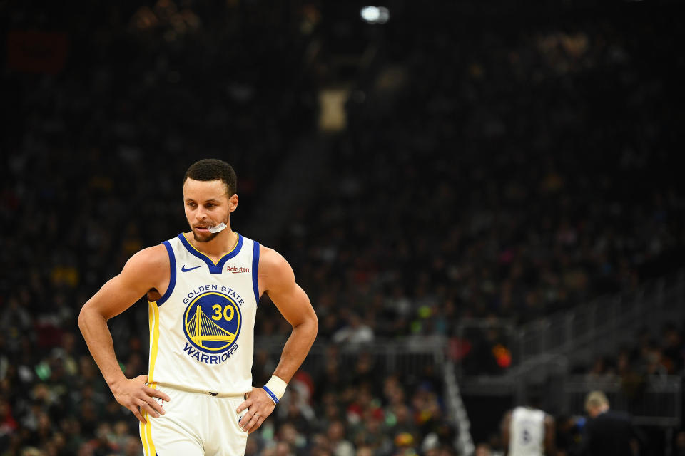 Is Stephen Curry foolish for spouting nonsense theories or brilliant for dropping them ahead of a shoe release? (Getty)