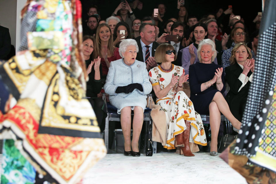 The Queen was making her first ever appearance at LFW [Photo: Getty]