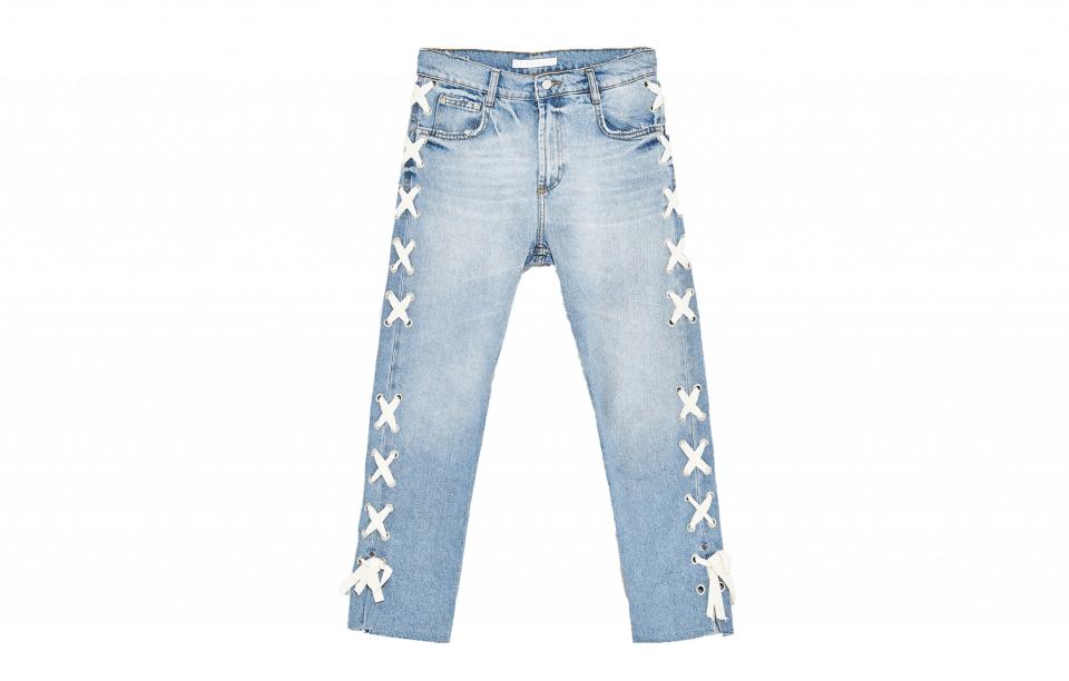 Straight Jeans with Eyelets