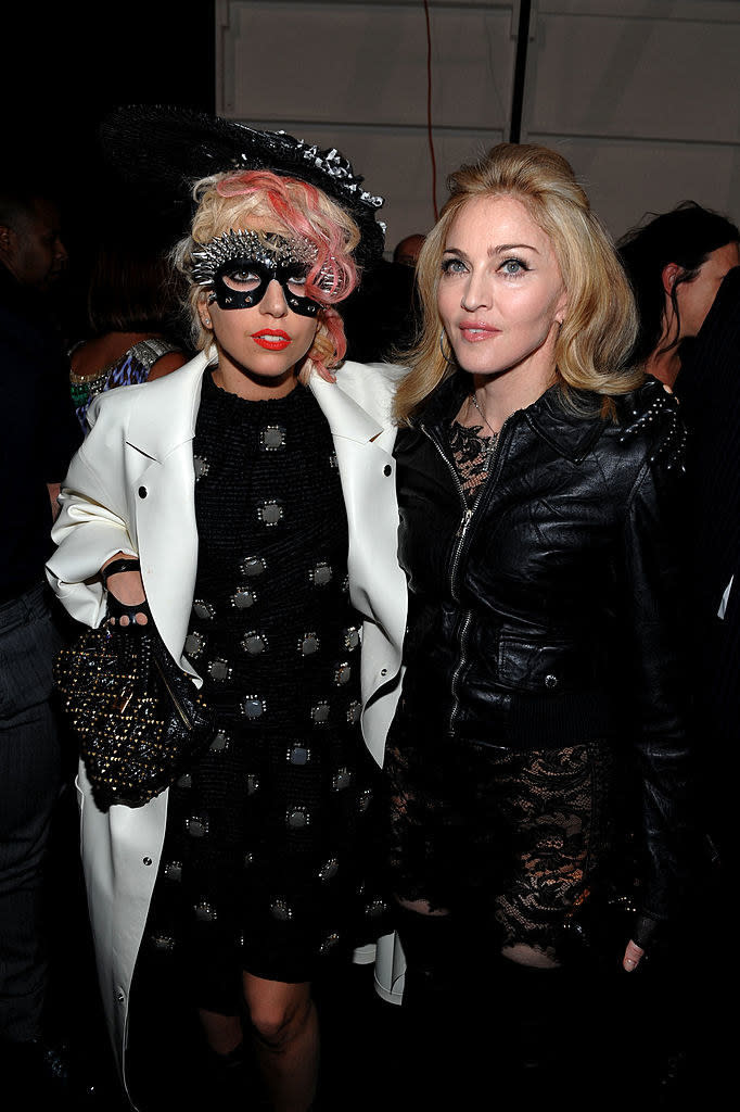 Gaga and Madonna standing together