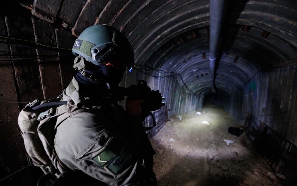 IDF forces inside of a Hamas tunnel