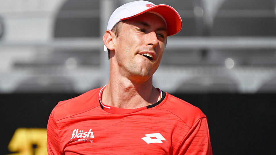 John Millman is seen here during a tennis match.