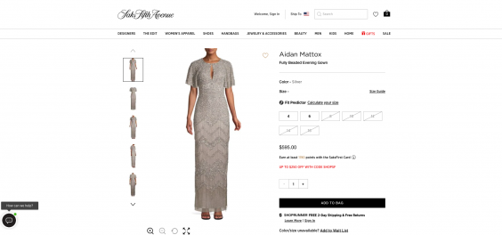 You can purchase the singer's dress on Sak's website (Saks Fifth Avenue)