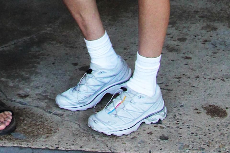 A closer look at Hadid’s sneakers. - Credit: Said Elatab/MEGA