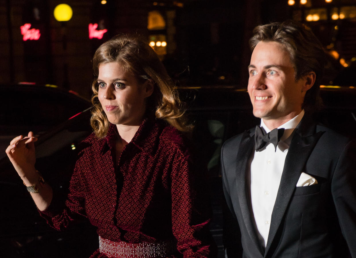 LONDON, ENGLAND - MARCH 12:  Princess Beatrice of York and Edoardo Mapelli Mozzi attend the Portrait Gala 2019 at the National Portrait Gallery on March 12, 2019 in London, England. (Photo by Samir Hussein/Samir Hussein/WireImage)