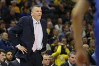 Creighton coach Greg McDermott watches from the sideline during the first half of the team's NCAA college basketball game against Marquette on Tuesday, Feb. 18, 2020, in Milwaukee. (AP Photo/Aaron Gash)