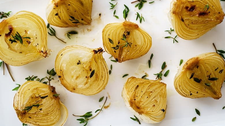 roasted onion with balsamic vinegar