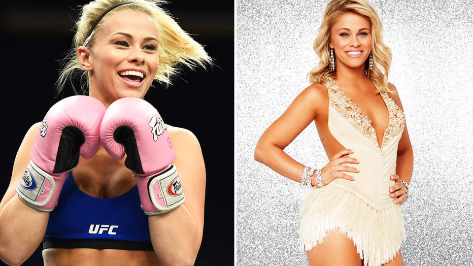 Paige VanZant, pictured here in the UFC and on 'Dancing with the Stars'.