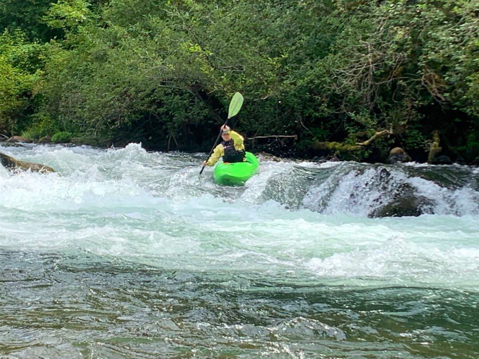 Alison Fountain runs Carnivore rapid on the North Santiam's "Packsaddle" section of the  river.