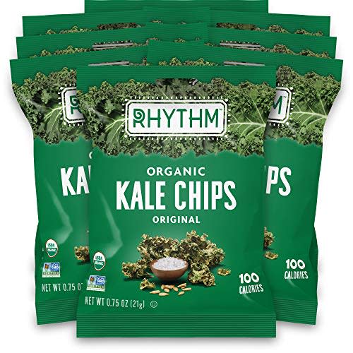 Rhythm Superfoods Kale Chips, Original, Organic and Non-GMO, 0.75 Oz (Pack of 8) Single Serves, Vegan/Gluten-Free Superfood Snacks (Amazon / Amazon)