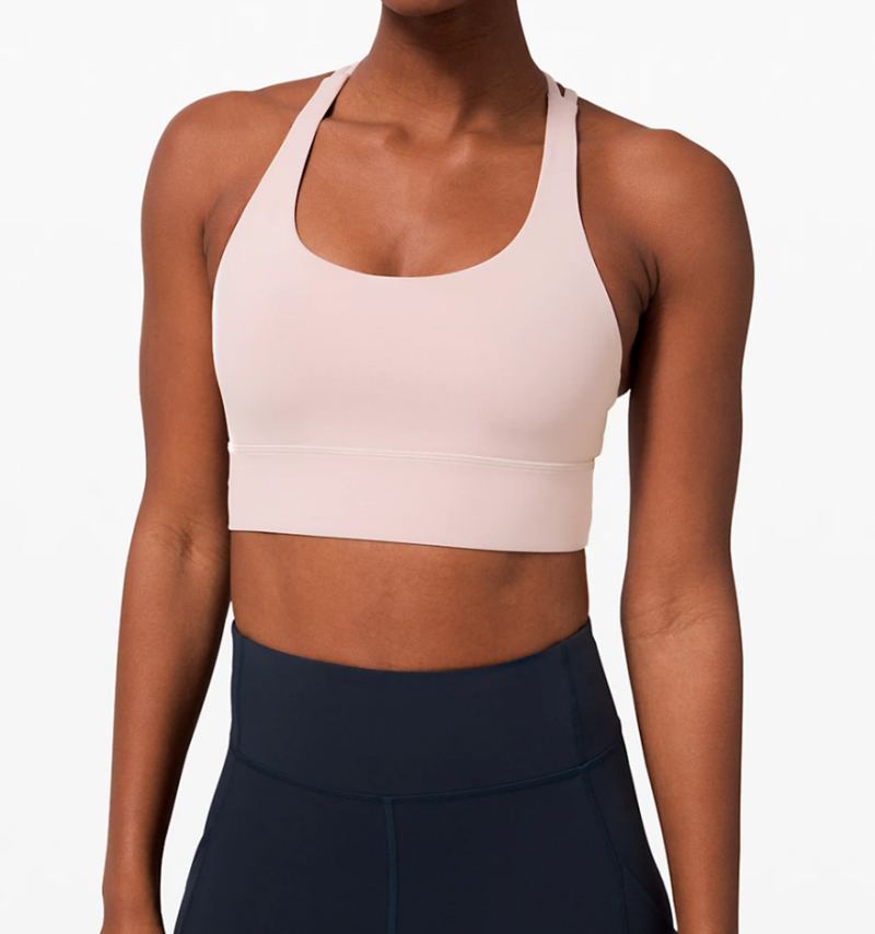 Energy Bra Long Line Medium Support, B-D Cup in porcelain pink (PHOTO: Lululemon)