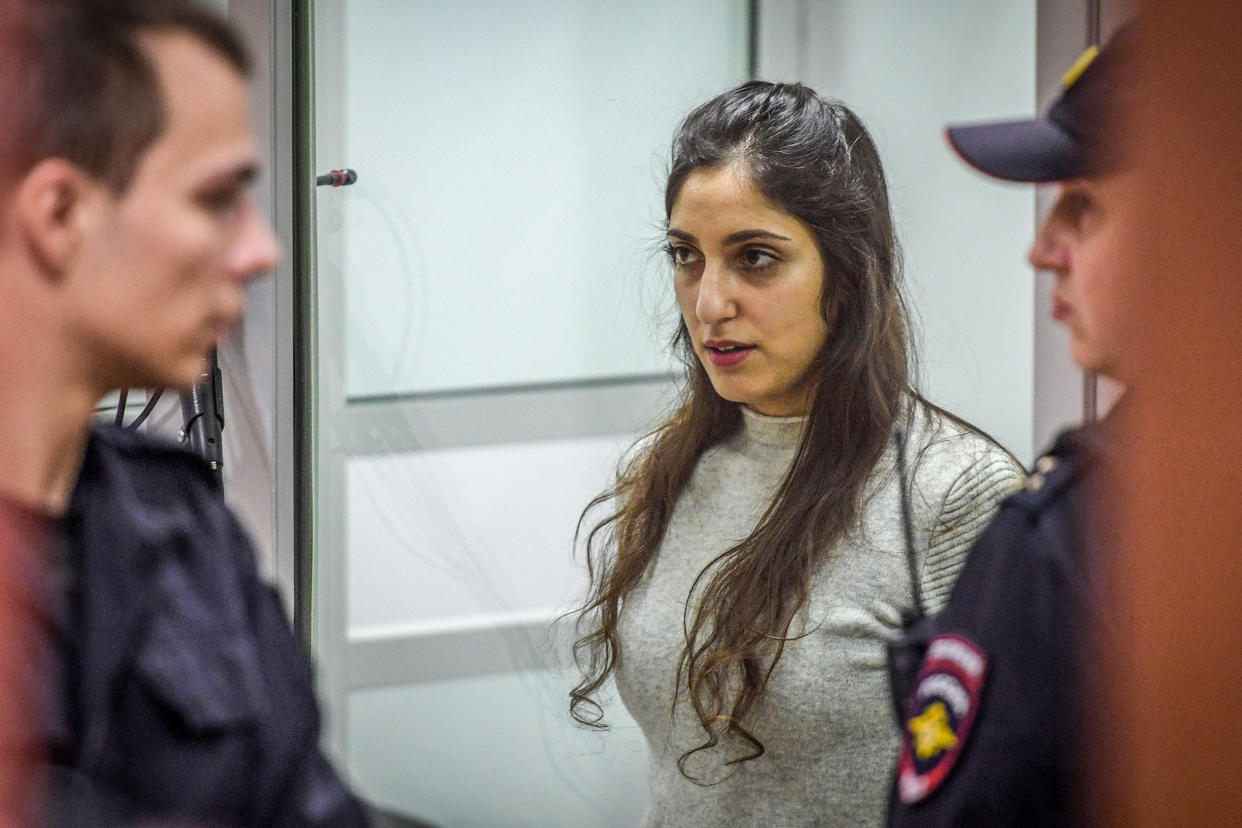 Naama Issachar attends her appeal hearing at the Moscow Regional Court on Dec. 19, 2019. (Kirill Kudryavtsev / AFP via Getty Images file)