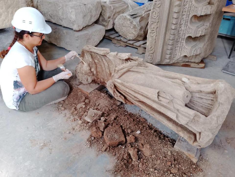 Archaeologists said they are now working to restore the statue’s body and base.
