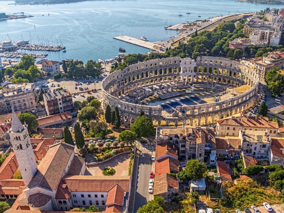 A birds-eye view of Pula, Croatia.