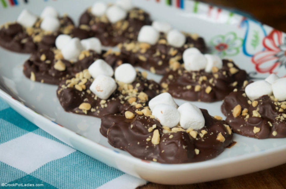 <p>Crock-Pot Ladies</p><p>If you love the ice cream, the candy is even better.</p><p><strong>Get the recipe: <a href="https://crockpotladies.com/crockpot-rocky-road-candy/" rel="nofollow noopener" target="_blank" data-ylk="slk:Crock Pot Rocky Road Candy;elm:context_link;itc:0;sec:content-canvas" class="link ">Crock Pot Rocky Road Candy</a></strong></p>