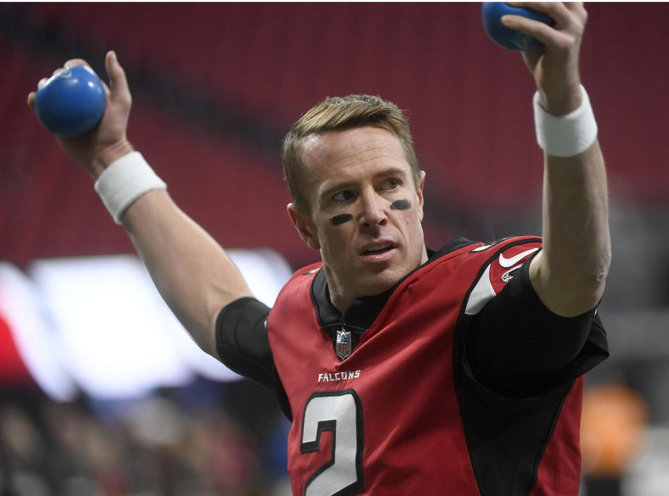 Atlanta Falcons quarterback Matt Ryan (2) had one of his best seasons in 2018. (AP)