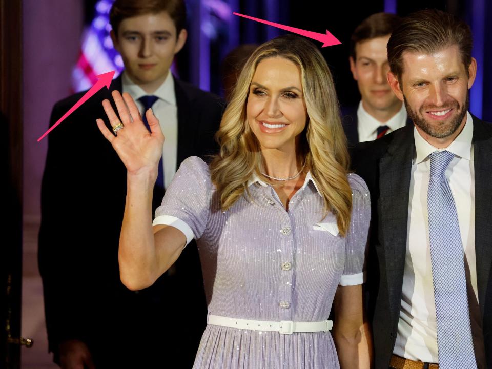 Eric Trump, Lara Trump, Jared Kushner, and Barron Trump