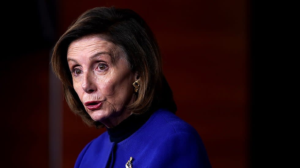 Speaker Nancy Pelosi (D-Calif.) addresses reporters during her weekly press conference on Thursday, December 2, 2021.