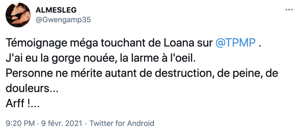 Ce mardi 9 février, Loana était présente sur le plateau de Touche pas à mon poste et son témoignage a bouleversé les internautes.