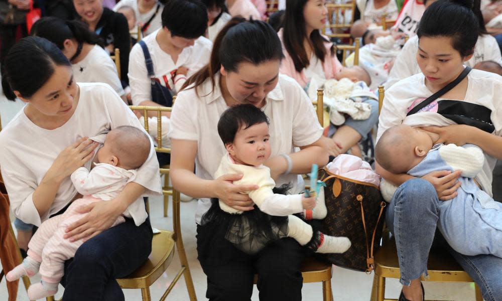 Mothers attend a breastfeeding promotion day event in Xiangyang, China. 