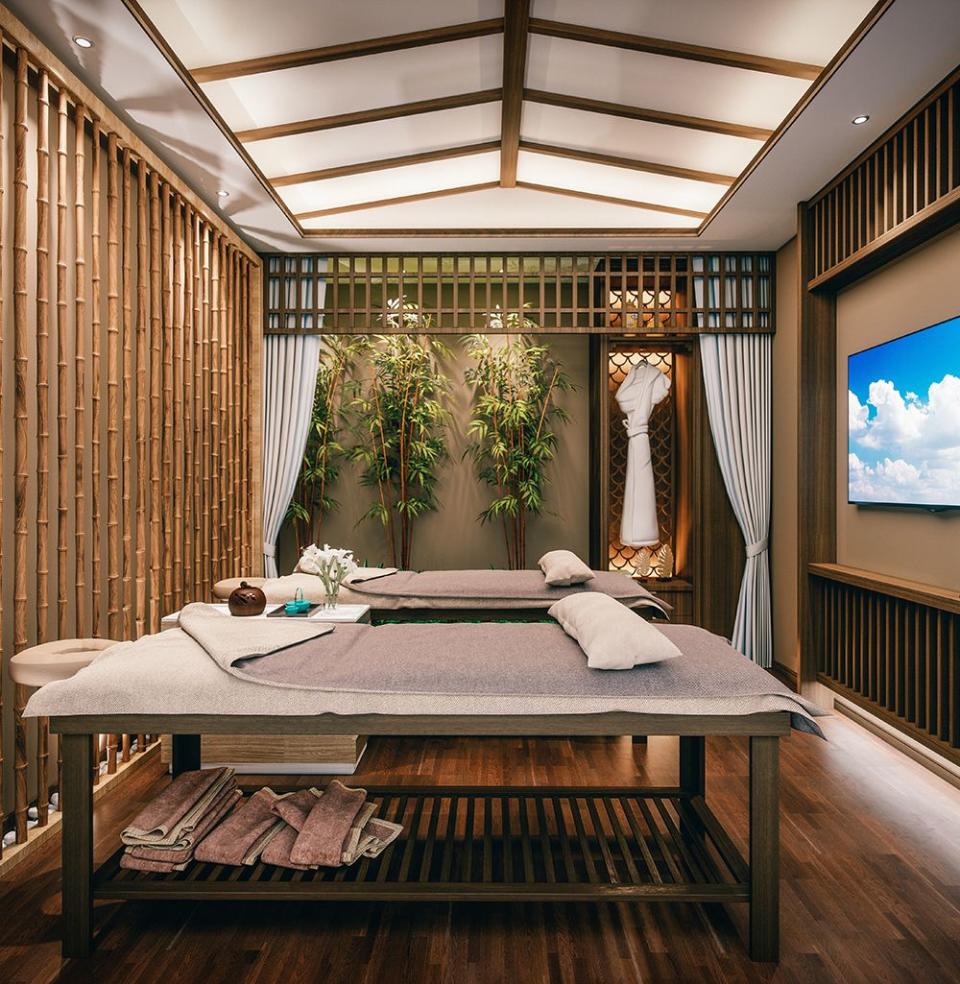 interior of an empty modern spa massage room