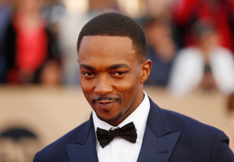 FILE PHOTO: Actor Anthony Mackie arrives at the 22nd Screen Actors Guild Awards in Los Angeles