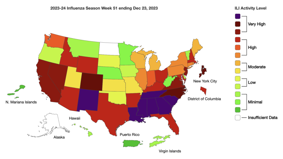 Flu-like activity map