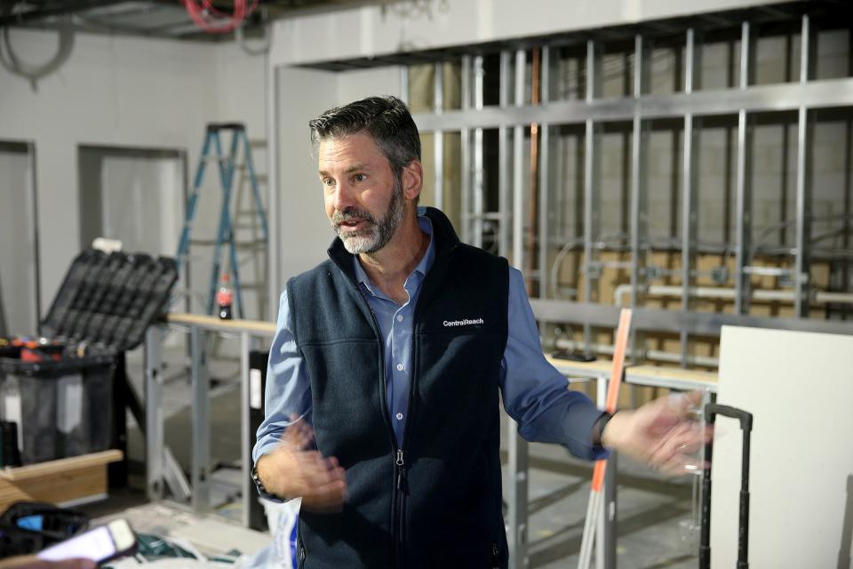 Chris Sullens, CEO of CentralReach, is interviewed in the still-under-construction office space of the company on the second floor at Bell Works in Holmdel Thursday, June 9, 2022. This technology company is creating the space as employers are slowly returning to the office despite some reluctance from their employees.