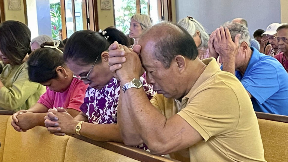 Congregants at a Maui church.