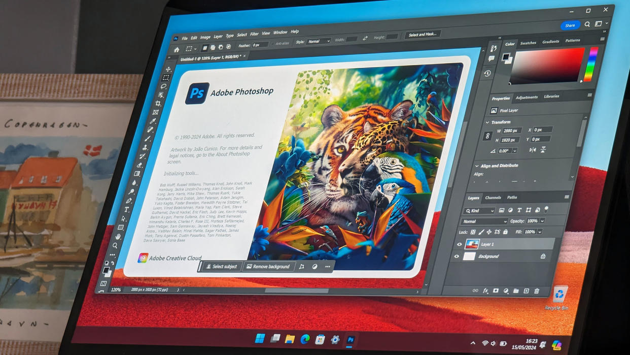  Surface Pro X running Adobe apps. 