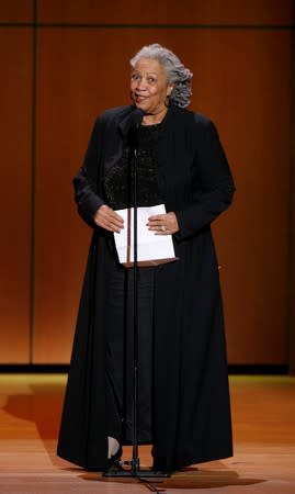 Author Morrison accepts her 2007 Glamour Magazine Woman of the Year award in New York