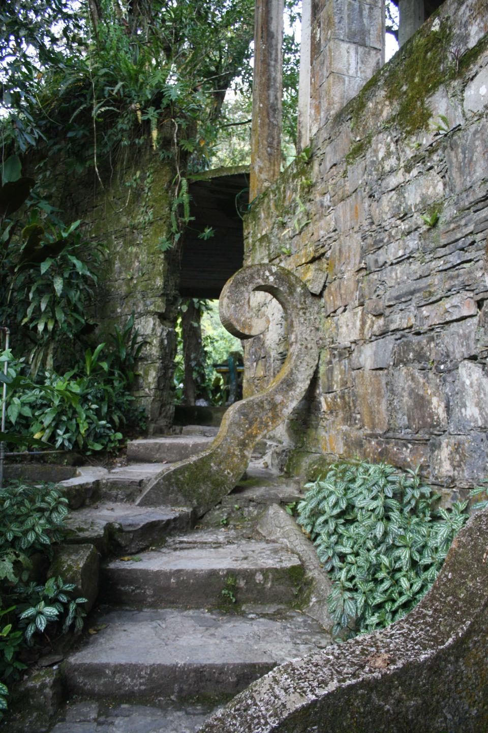 This Jan. 31, 2014 photo shows an ornate stairway in Las Pozas, a dreamy, little-known garden of surreal art, in Mexico’s northeast jungle. The garden was created by the late Edward James, a British multimillionaire and arts patron who favored surrealists like Rene Magritte and Salvador Dali. (AP Photo/Teresa de Miguel Escribano)