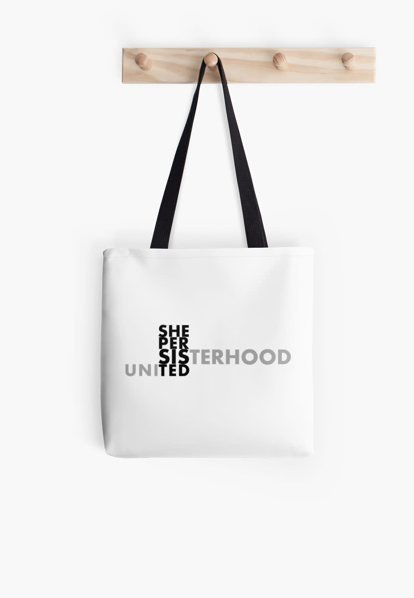 <p>£11.75 bag from <a rel="nofollow noopener" href="https://www.redbubble.com/people/runtheworld/works/25204138-she-persisted-shepersisted-grey?grid_pos=32&p=tote-bag" target="_blank" data-ylk="slk:Redbubble" class="link ">Redbubble</a> </p>