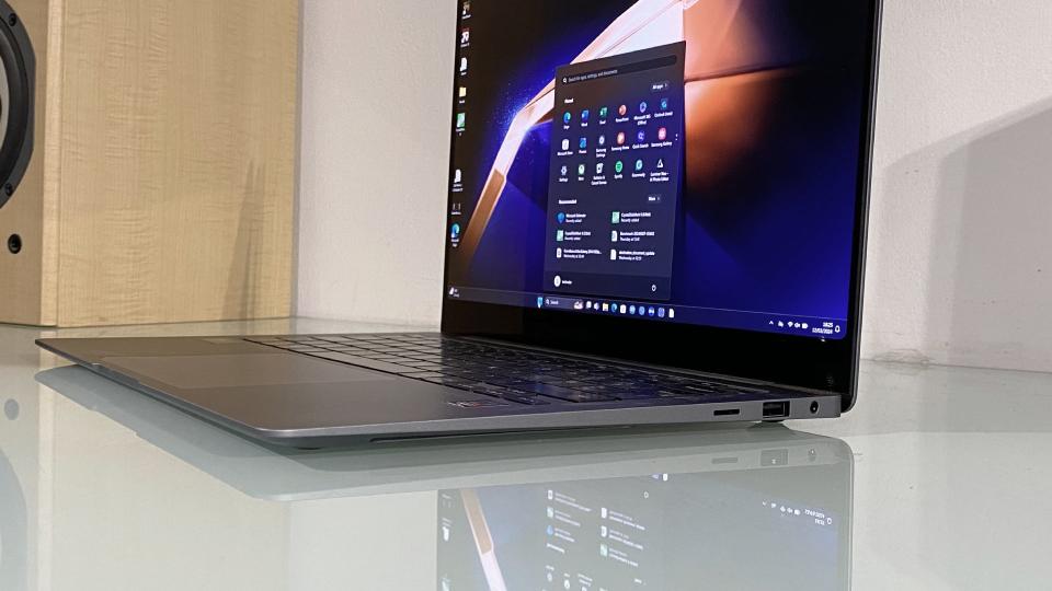 Samsung Galaxy Book4 Pro in use on a desk showing the screen