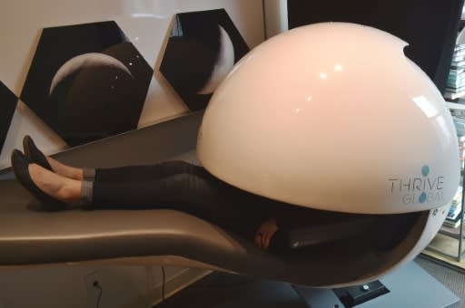 An "energy pod" at the company Thrive Global, where employees can check in for a nap